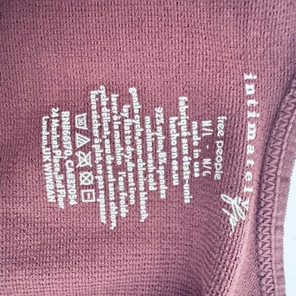 FP Free People MOVEMENT Biker Short One Piece Size M/L Burgundy Sexy Active Gym - Picture 6 of 7